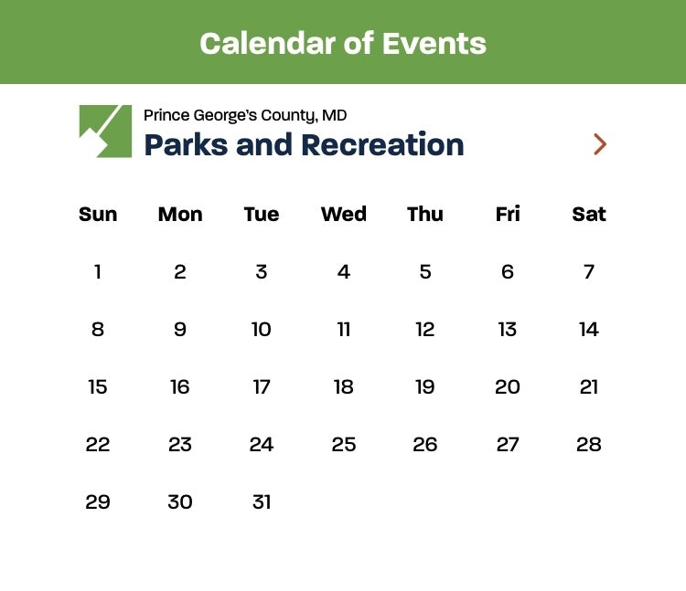 calendar icon with pg parks logo